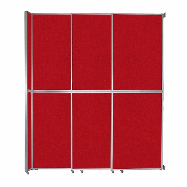 Versare Operable Wall Sliding Room Divider 9'9" x 12'3" Red Fabric 1072327-2 - main